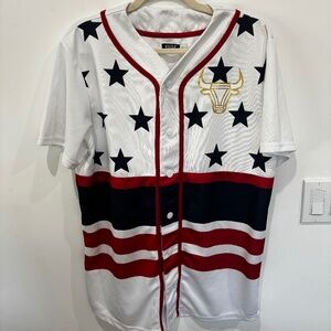 Huge Exchange Chicago Bulls Stars & Stripes Jersey | Size L | Snap Button Front